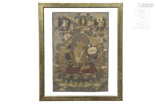 Thangka tibetano "bodhisattva", S.XX