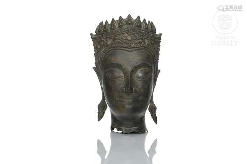 Bronze "Buddha" head, Ayutthaya, 17th century