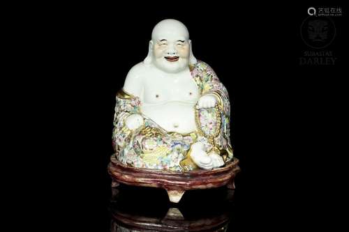 Polychrome porcelain Buddha, 20th century