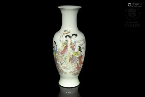 Enamelled vase with checkerboards, Republic of China