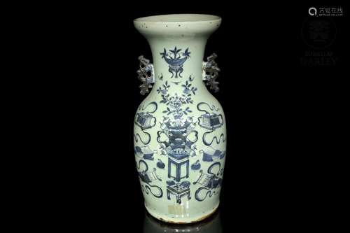 Vase with celadon ground and Buddhist emblems, 19th - 20th c...