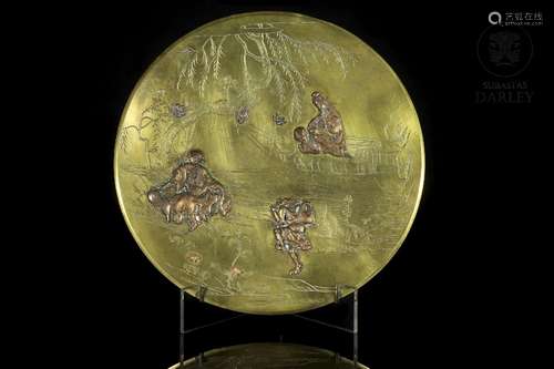 Bronze decorative plate, Japan, Meiji, 19th-20th century