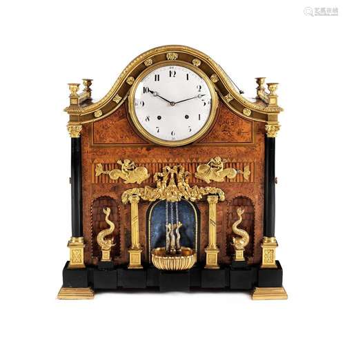 Wiener Biedermeier Flötenuhr mit Automat