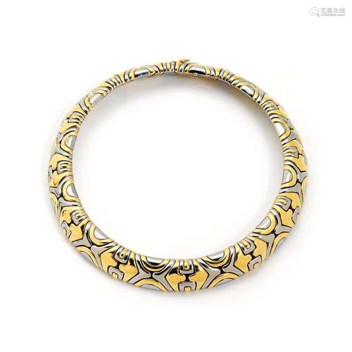 Gold-Stahl-Alveare-Collier von Bulgari