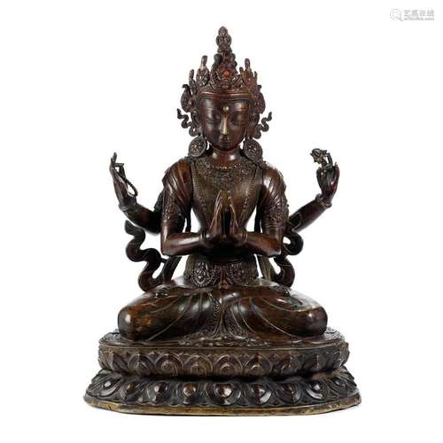 Grosse nepalesische Figur des Avalokiteshvara