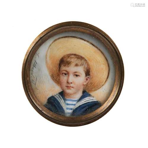 Miniatur mit Portrait des Alexei Nikolajewitsch Romanow (190...