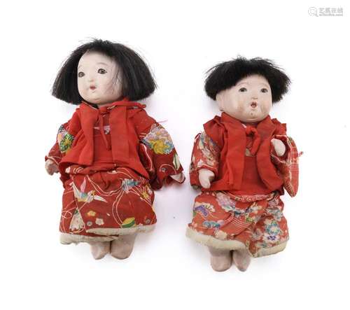 BEAUTIFUL PAIR OF GOSHO DOLLS, JAPAN MID 20TH CENTURY