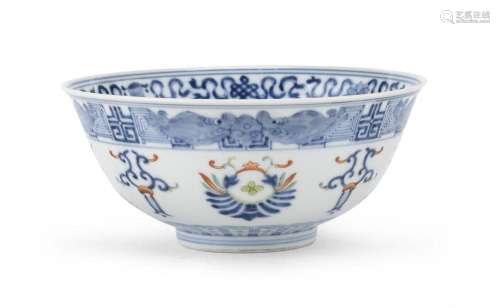 POLYCHROME ENAMELED PORCELAIN BOWL, CHINA FIRST HALF 20TH CE...