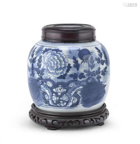 BLUE AND WHITE PORCELAIN JAR, CHINA, LATE 19TH, EARLY 20TH C...
