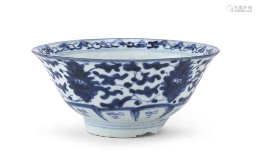A BLUE AND WHITE PORCELAIN BOWL, CHINA 19TH CENTURY
