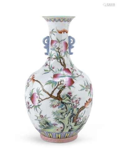 POLYCHROME ENAMELED PORCELAIN VASE, CHINA FIRST HALF 20TH CE...