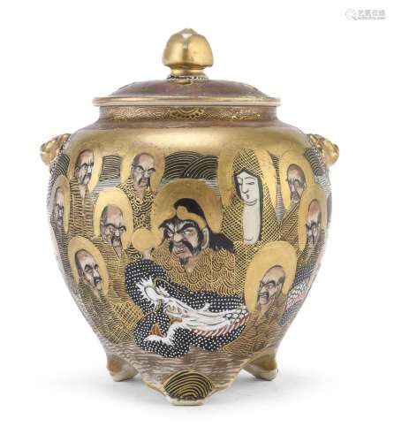 CERAMIC CENSER WITH POLYCHROME ENAMELS AND GOLD, JAPAN LATE ...