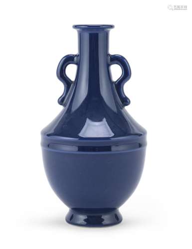 PORCELAIN VASE WITH A BLUE GROUND, CHINA 20TH CENTURY
