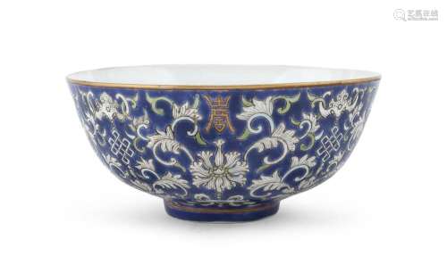 PORCELAIN BOWL WITH POLYCHROME ENAMELS AND GOLD, CHINA FIRST...