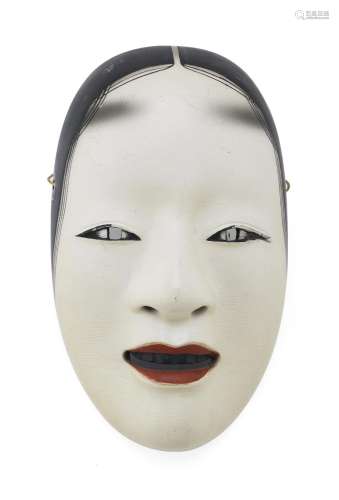 WOODEN MASK PAINTED IN POLYCHROMY, JAPAN 1920/1940