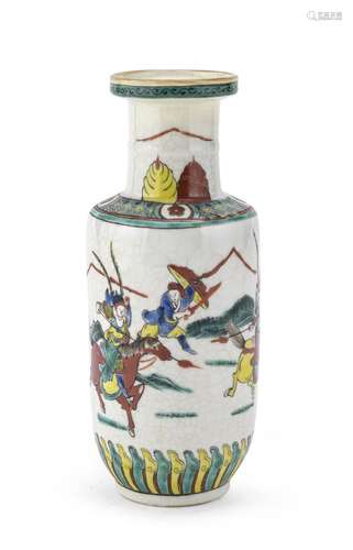 POLYCHROME ENAMELED PORCELAIN VASE, CHINA 20TH CENTURY