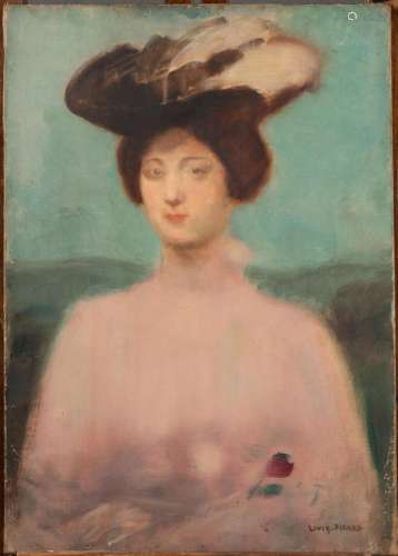 Louis PICARD (1861-1940)Portrait d'une femme au chapeau ...