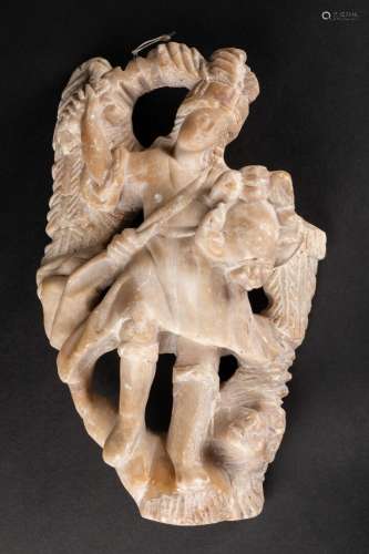 MALINES (?) - XVIe siècle Petite sculpture en haut-relief en...