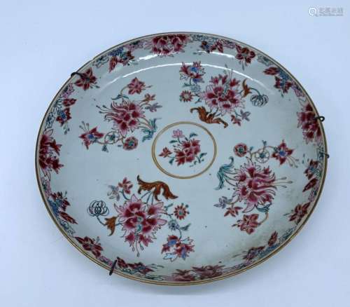 CHINE - XVIIIe siècle ASSIETTE creuse à décor floral Porcela...