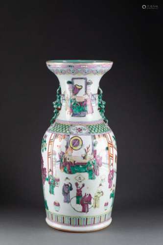 CHINE - Fin XIXe siècle VASE à décor d'une procession de...