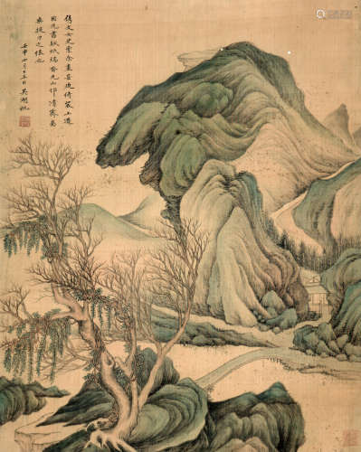 吴湖帆 1894-1968 山村清霁图