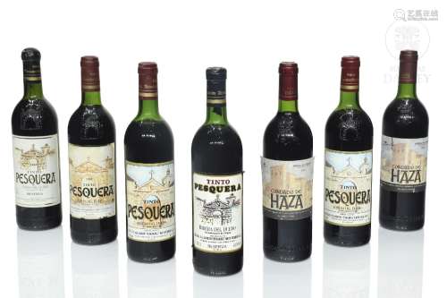 Lot of seven bottles of red wine, Ribera del Duero