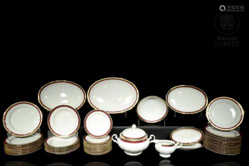 Porcelain enamelled and gilded tableware, Seltmann Bavaria, ...