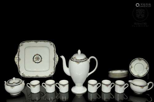 Wedgwood English porcelain coffee set, 20th century