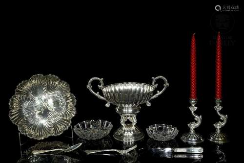 Set of utensils with silver, 20th century