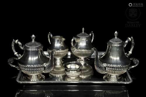 Spanish 925 sterling silver tea set, 20th century