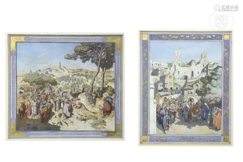 Ferdinand Pertus (1883 - 1948) Two scenes from history