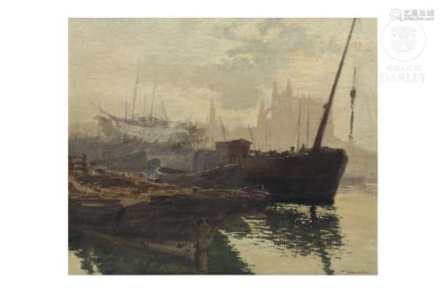 FRANCISCO LOSADA (1889 - 1973) " Boats", 1954