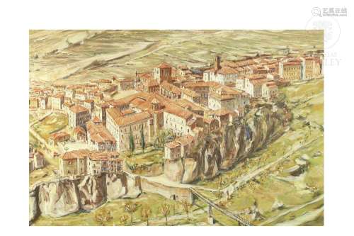 FERMIN REYES ALEGRE (1958) "Panoramic view of Cuenca&qu...