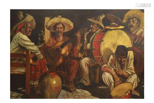 Indalecio Sobrino Junco (1940) "Group of Mexicans"...