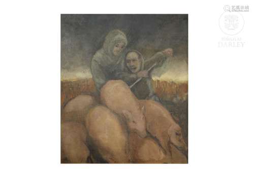 F. Pla (XX) "Two shepherdesses"