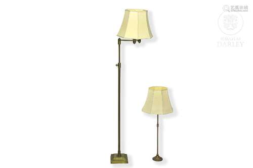 Two decorative floor lamps, 20th century