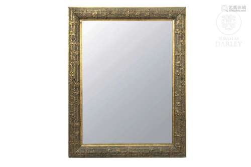 Mirror with gilded wooden frame, 20th Century