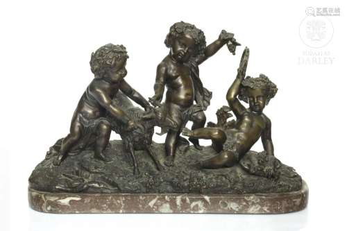 French school 19th century "Bacchic group"