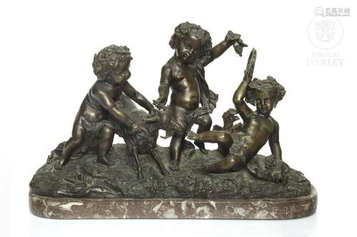 French school 19th century "Bacchic group"