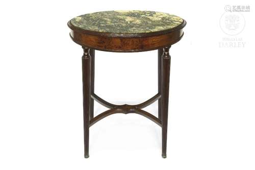 Side table with marble, 20th century