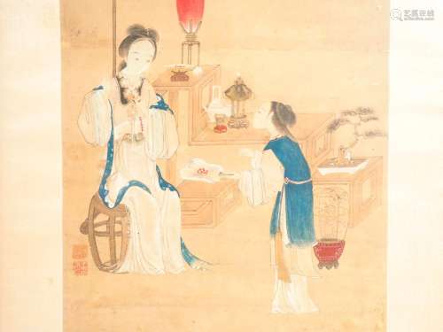 Chine, fin XIXe - début XXe siècle,
"Jeune femme assise