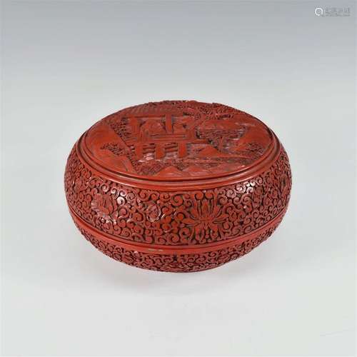 CHINESE QING DYNASTY LAQURED ROUND BOX