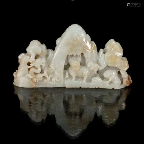 CHINESE WHITE JADE MOUNTAIN BRUSH STAND