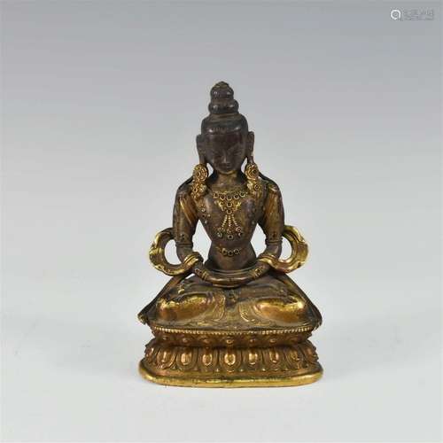 CHINESE GILT BRONZE GUANYIN