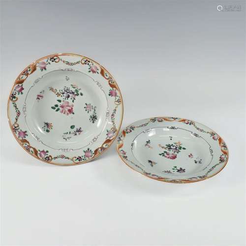 PAIR 18TH C. CHINESE EXPORT PORCELAIN PLATES