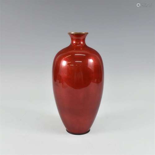 JAPANESE RED COPPER VASE