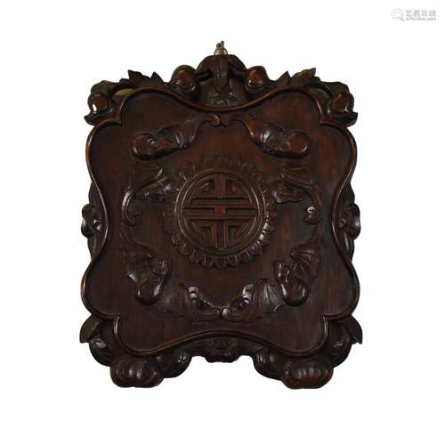 CHINESE ROSEWOOD CARVING PANEL