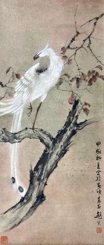Gao Jianfu Rare Birds Hanging Scroll