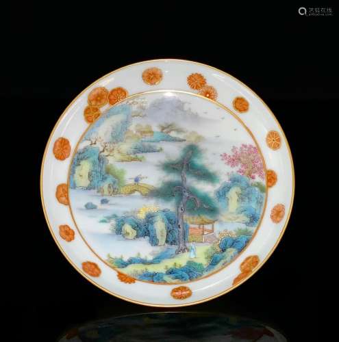 Pastel Ball Flower Landscape Window Viewing Dish