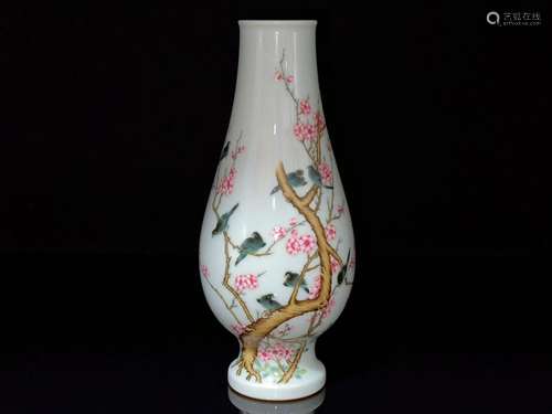 pastel flower and bird vase